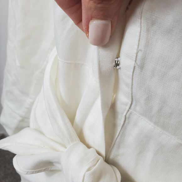 Tommy Bahama White Linen Blend Button Down Midi Dress Women's Size Small - Picture 7 of 10